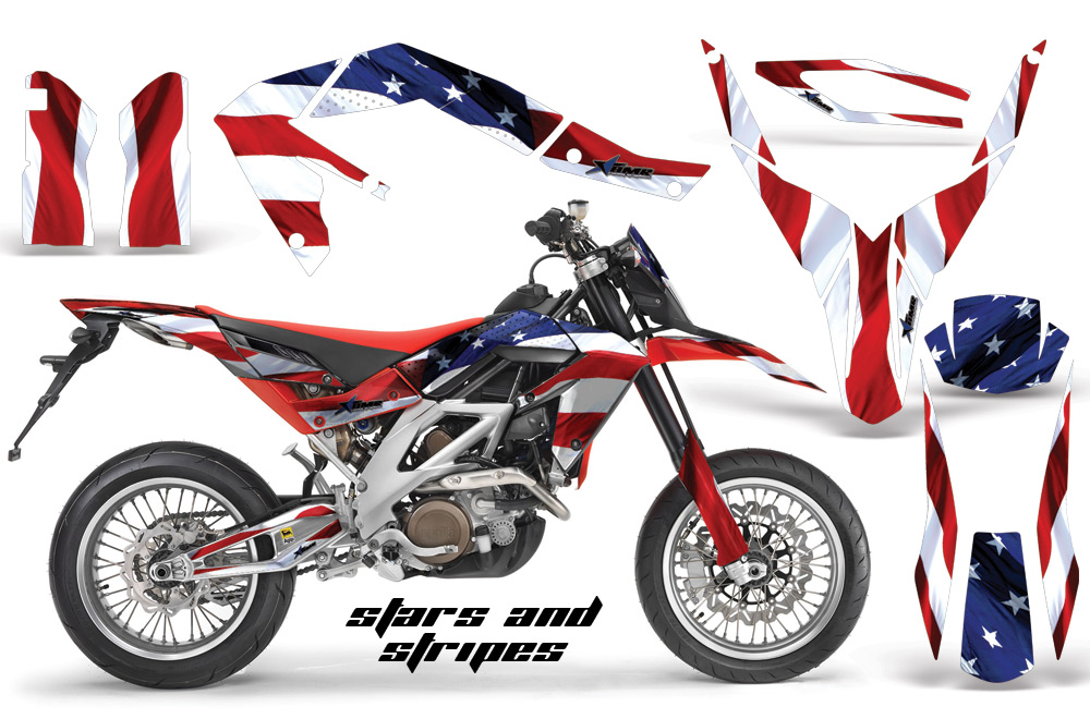 Aprilia SXV450 08 Graphics Kit Stars&Stripes Red